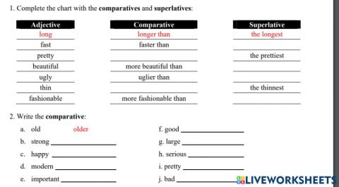 Degrees of comparison