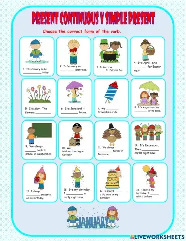 Present Simle v Present Continuous 2