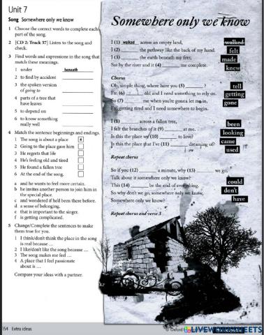 Song: somewhere only we know