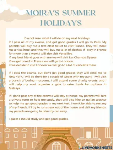 Moira's summer holidays