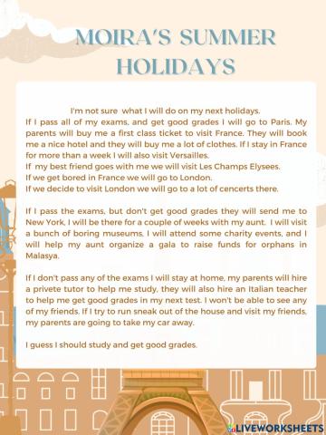 Moira's summer holidays