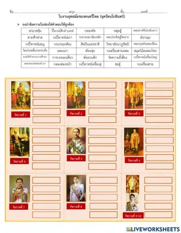 ใบงานยุคสมัยดนตรีไทย (กรุงรัตนโกสินทร์)