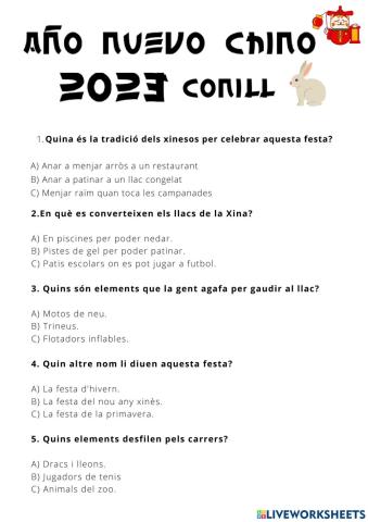 Comprensió oral any nou xinès