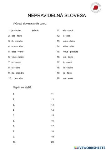 Nepravidelná slovesa