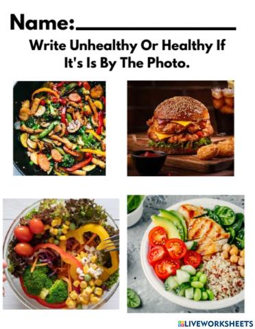 Healthy Or Unhealthy Foods