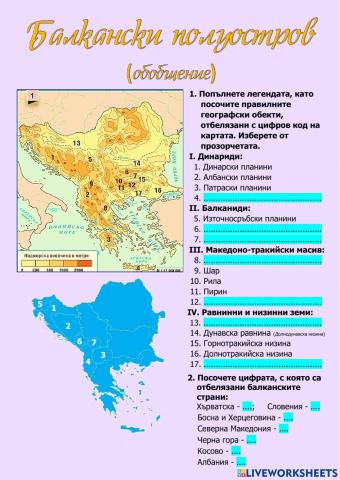 Балкански полуостров (обобщение)