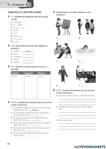 Adjectives to describe people