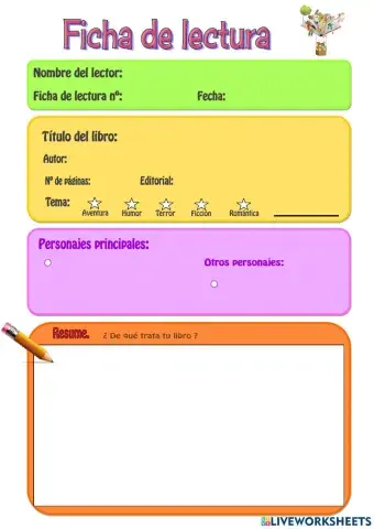 Ficha de lectura 2º Prim.