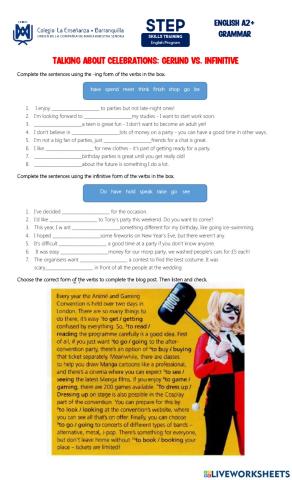 Gerund v. Infinitive