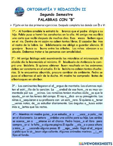 Palabras con -B-