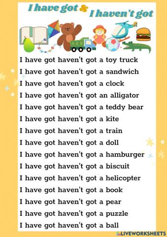 Have got and Haven't got