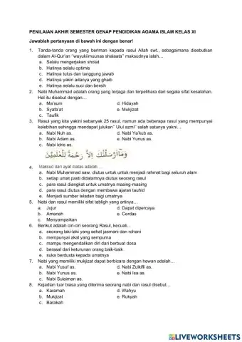 Pas genap pai kls xi