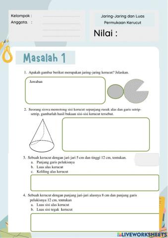 Jaring-Jaring dan Luas Permukaan Kerucut