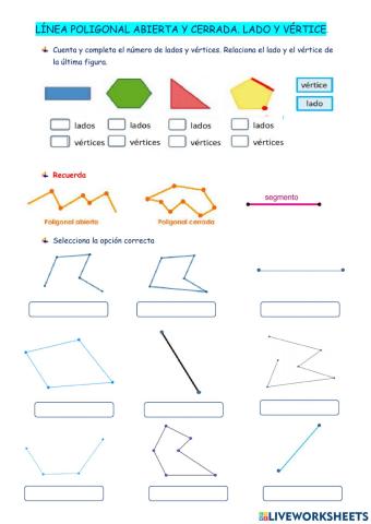 Segmento,línea poligonal abierta o cerrada