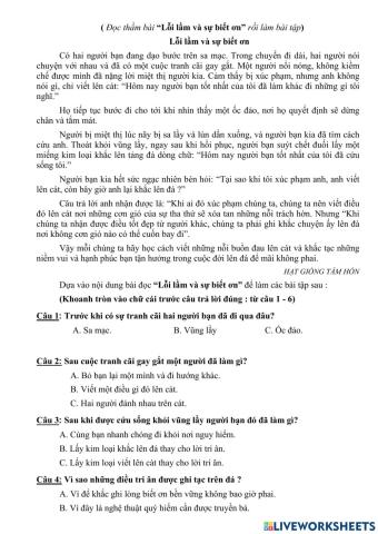 Lỗi lầm và sự biết ơn