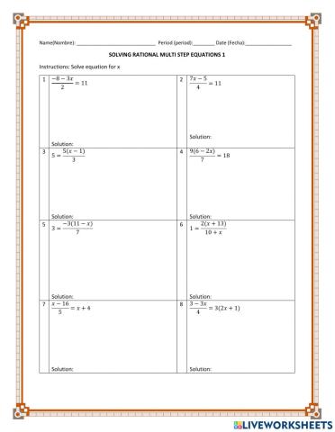 WCA1R-Solving Rational Multi Step Equations 1