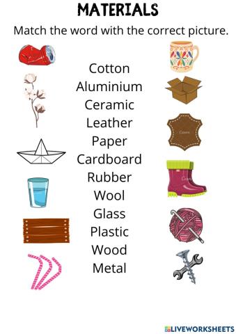 Vocabulary:materials