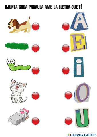 Cada dibuix amb la seva lletra