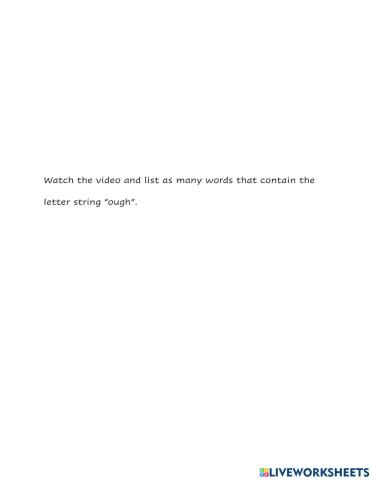 Letter string ough