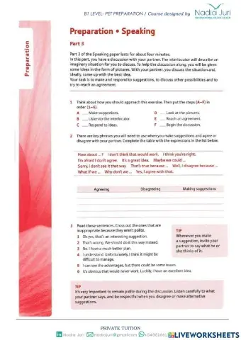 OXFORD PET TRAINER TEST 1 SPEAKING PARTS 3 AND 4