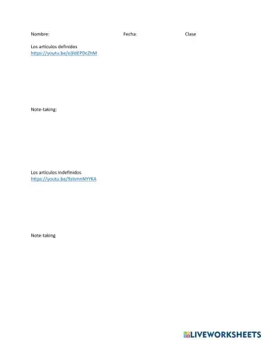 Spanish Definite & Indefinite Articles Video Lesson