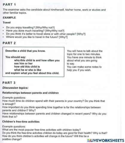 Ielts 10 , test 3 speaking