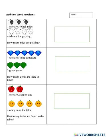 Math addition word problem