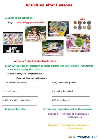 Activities after Lessons