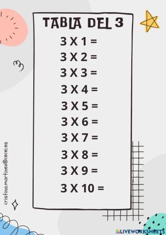 Tabla del 3
