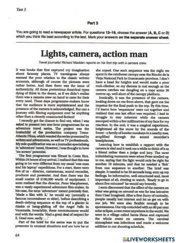 Lights, camera, action man