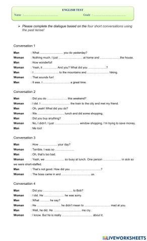 Conversation in Simple Past