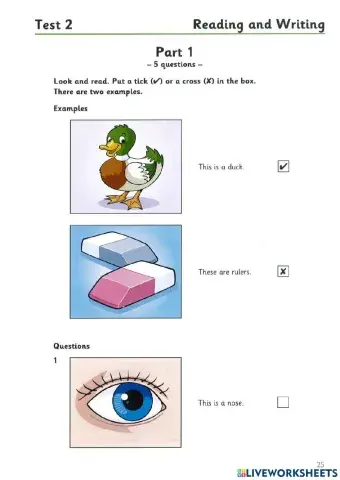 Starter 4 Reading and Writing Test 2