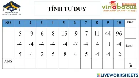 Kid 2 trừ 4 trong tim