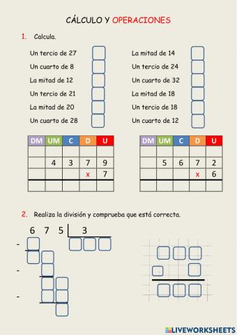 Cálculo y operaciones