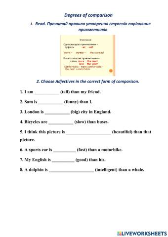 Degrees of comprasion