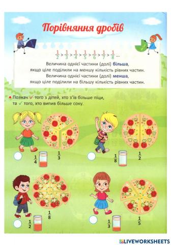 Порівняння дробів