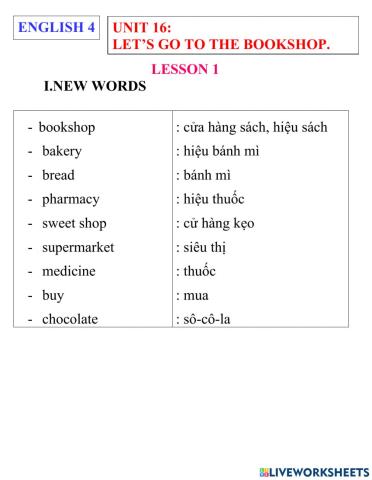 English 4- unit 16- lesson 1