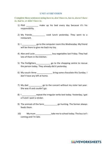 Unit 4 and 5 revision