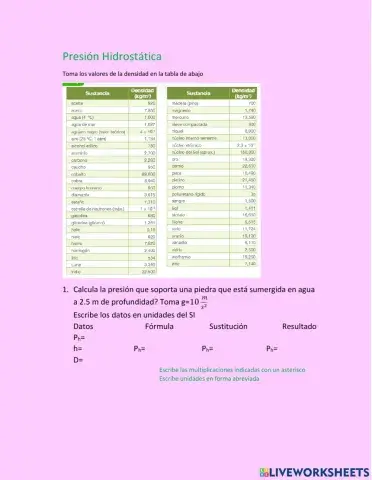 Presión hidrostática