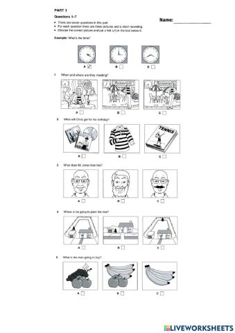 PET Listening Practice