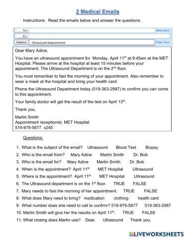2 Medical Emails
