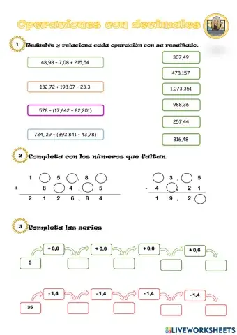Operaciones con decimales