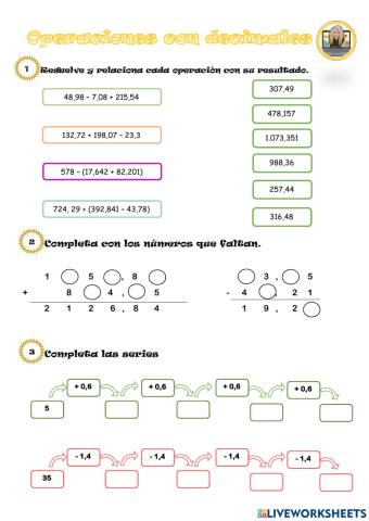 Operaciones con decimales
