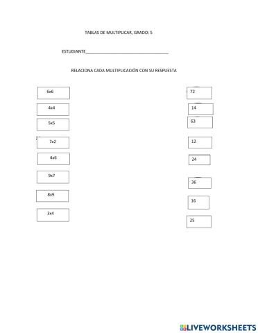 Relación de multiplicación