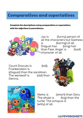 Comparatives and superlatives films