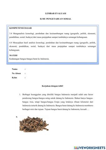 Evaluasi Kedatangan Bangsa Barat Ke Indonesia