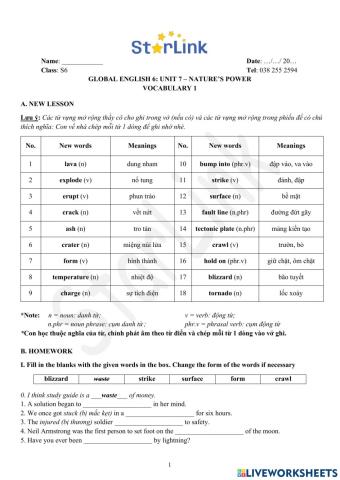 Foreign Teacher-S6-WEEK 26-U7-VOCAB 1