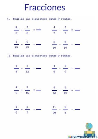 Fracciones y porcentajes