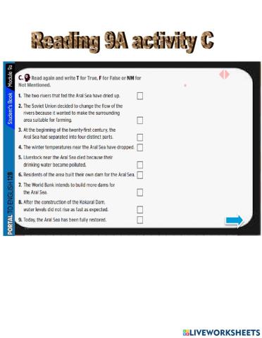 Reading 9a activity C