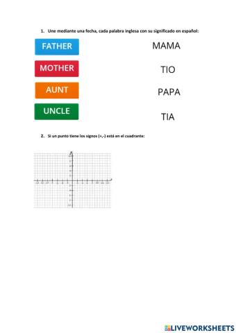 Palabras en inglés y puntos cardinales